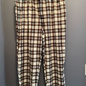 St. John's Bay Men's 2XL Brown Plaid Pajama Pants Lightweight